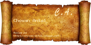 Chovan Antal névjegykártya