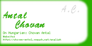 antal chovan business card